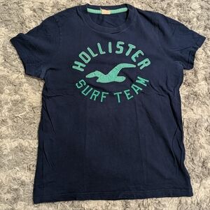 Hollister Surf Team Navy Tee with Teal Logo